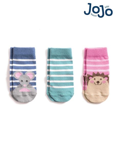 JoJo Maman Bébé Multi Woodland Socks Three Pack (670775) | £10