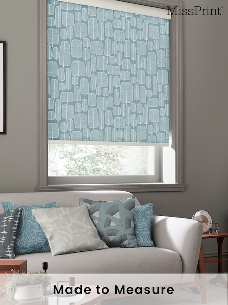 MissPrint Blue Little Trees Made To Measure Roller Blind (671242) | £58