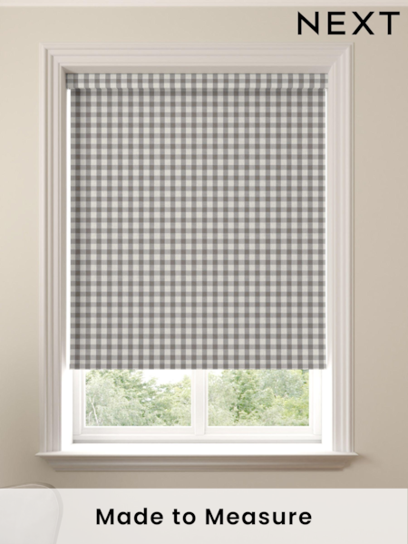 Granite Grey Gingham Made To Measure Roller Blind (671279) | £57