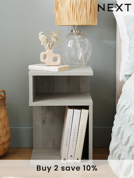 Grey Bronx Oak Effect Bedside Table (671369) | £70