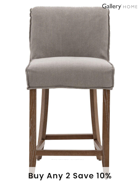 Gallery Home Cream Cory Linen Bar Stool Set of 2 (671767) | £446