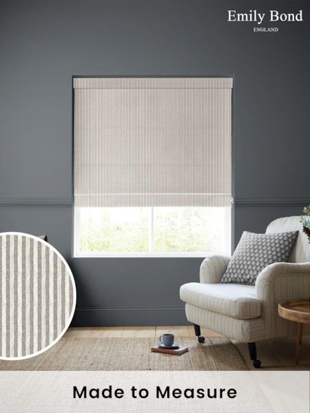 Emily Bond Smokey Grey Oscar Stripe Made to Measure Roman Blinds (671947) | £84