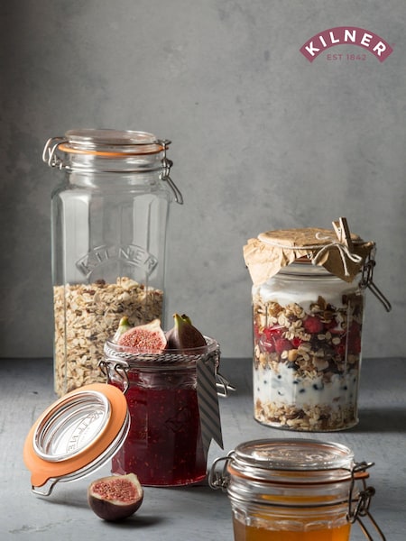 Kilner Set of 2 Facetted Clip Top 2.2L Jars (672169) | £24