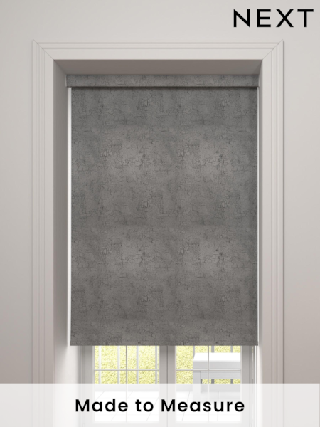 Ink Black Crackle Made To Measure Blackout Roller Blind (672259) | £20