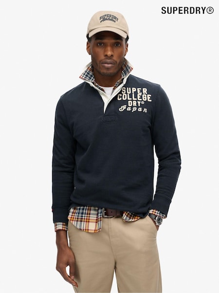 Superdry Blue Vintage Athletic Relaxed Rugby Shirt (672841) | £65