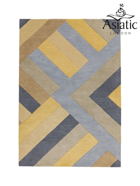 Asiatic Rugs Ochre Yellow Reef Wool Big Zig Rug (673151) | £135 - £455