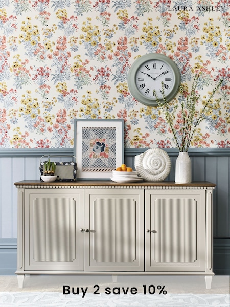 Laura Ashley Pale French Grey Hanover 3 Door Sideboard (673184) | £1,075