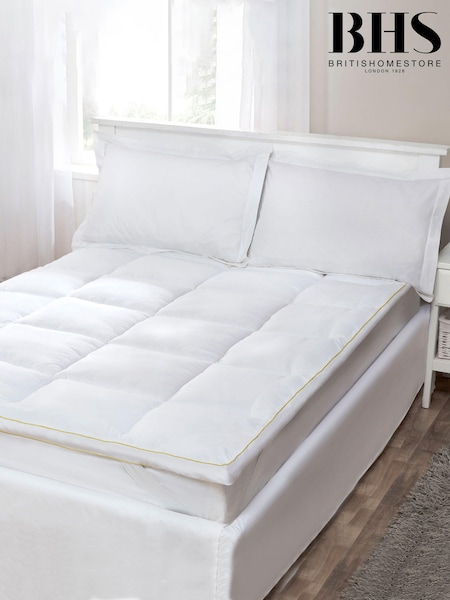 BHS White 100% Cotton Anti-Allergy Deep Fill Mattress Enhancer (673367) | £60 - £100