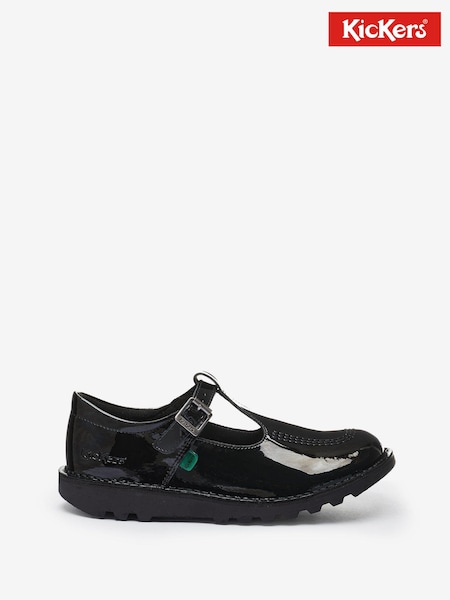 Kickers Black Patent Youth Leather Shoes (673921) | £60