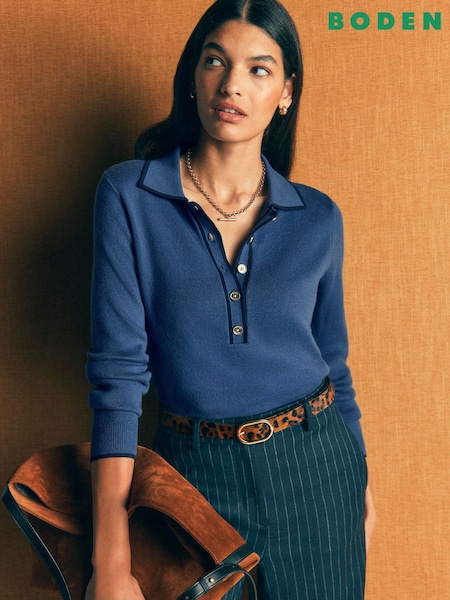 Blue - Boden Liz Henley Jumper