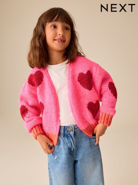 Pink Heart - Lofty Cardigan (3-16yrs)