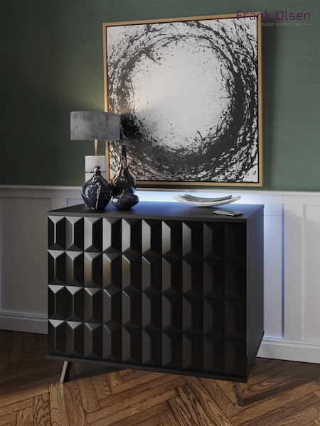 Frank Olsen Black Elevate Smart LED Small Sideboard (675230) | £370