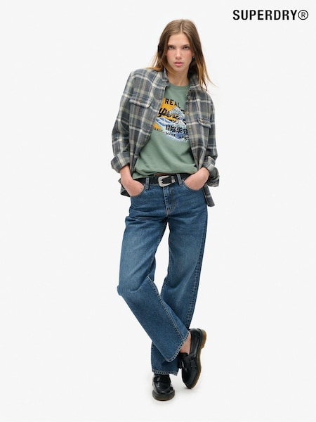 Superdry Laurel Khaki 100% Cotton Tokyo VL Graphic Relaxed T-Shirt (675321) | £35