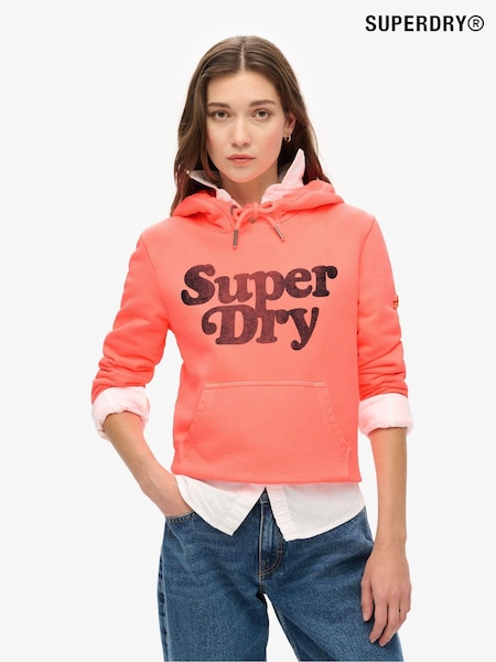 Superdry Coral Cooper Tonal Logo 100% Cotton Hoodie (675409) | £55