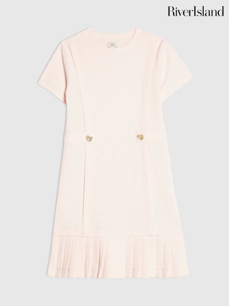 Pink - River Island Pleated Hem Dress