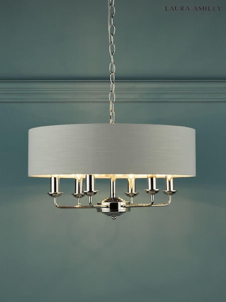 Laura Ashley Silver Sorrento Large Ceiling Light (675726) | £230