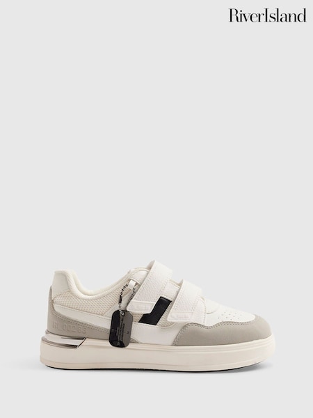 White - River Island Block Touch And Close Fastening Trainers