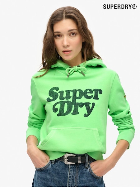 Superdry Neo Mint Green Cooper Tonal Logo 100% Cotton Hoodie (675955) | £55