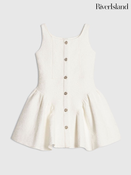 White - River Island Plain Lace Premium Dress