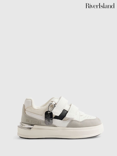 White - River Island Block Touch And Close Fastening Trainers
