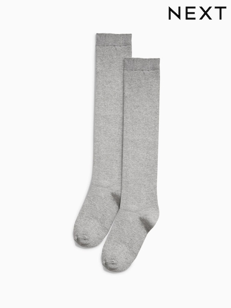 Grey Modal Blend Knee High Socks 2 Pack (676498) | £8