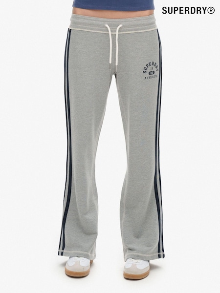 Superdry Grey Marl Athletic Stripe Flare 100% Cotton Joggers (677393) | £50