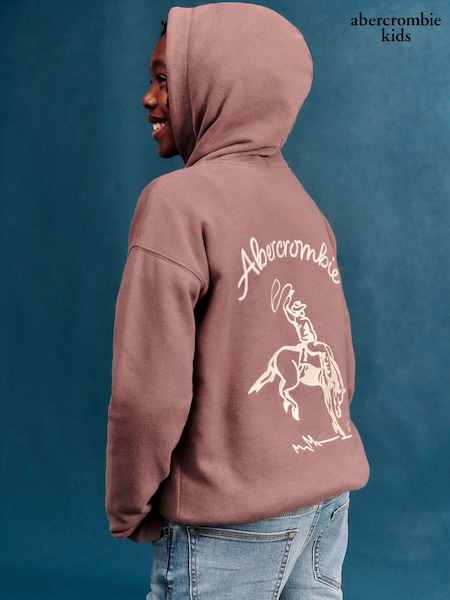 Brown - Abercrombie & Fitch Saddle Up Pullover Hoodie