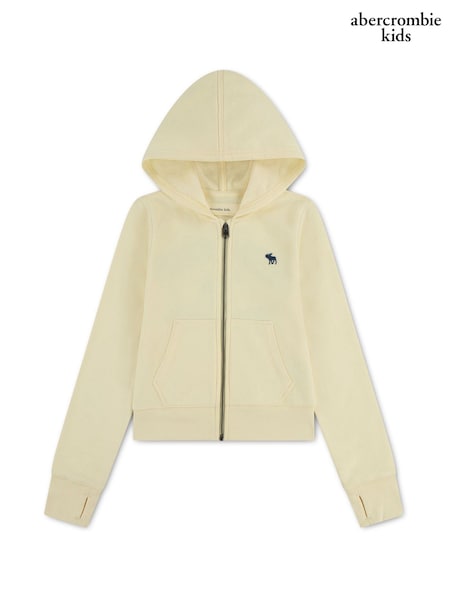 Yellow - Abercrombie & Fitch Graphic Full Zip Hoodie
