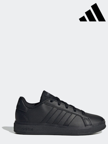 adidas Black Grand Court Lace-Up Trainers (678460) | £30