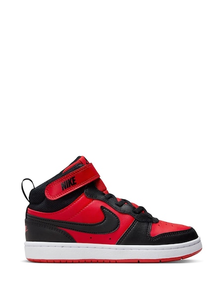 Nike Red/Black Junior Court Borough Mid Trainers (678829) | £45