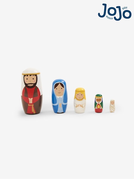 JoJo Maman Bébé Nativity Wooden Nesting Dolls (679751) | £25