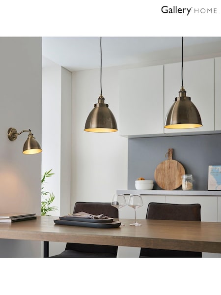 Gallery Home Antique Brass Langley Pendant Ceiling Light (681215) | £81