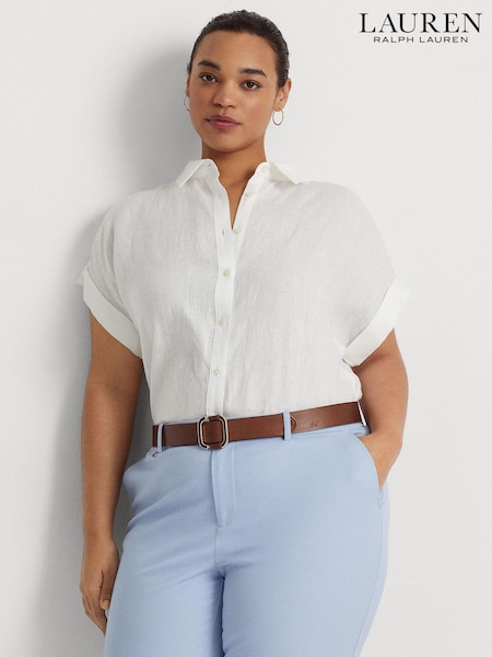 Lauren Ralph Lauren Curve Linen Dolman Sleeve Shirt (682640) | £42