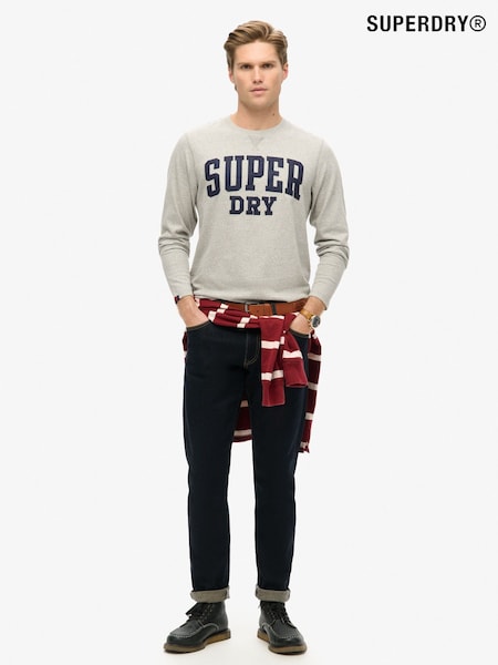 Superdry Grey 100% Cotton Vintage Athletic Chest Long Sleeve T-Shirt (683289) | £45
