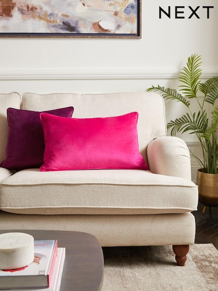 Fuchsia Pink 40 x 59cm Matte Velvet Cushion (684177) | £11