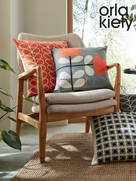 Orla Kiely Orange Linear Stem Cushion (684293) | £42