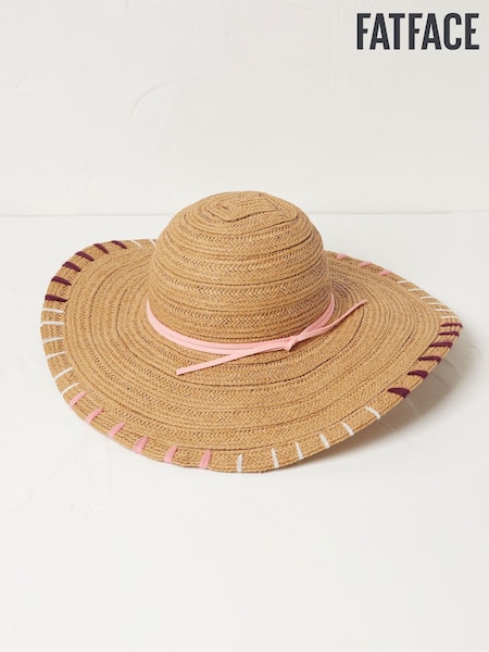 FatFace Natural Stitch Detail Straw Sun Hat (686573) | £9