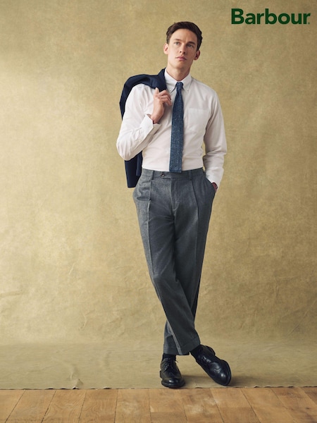 Barbour® Grey Flannel Trousers (686989) | £140