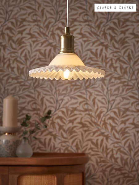 Clarke and Clarke White Lilum Vintage Ceiling Light (687714) | £55
