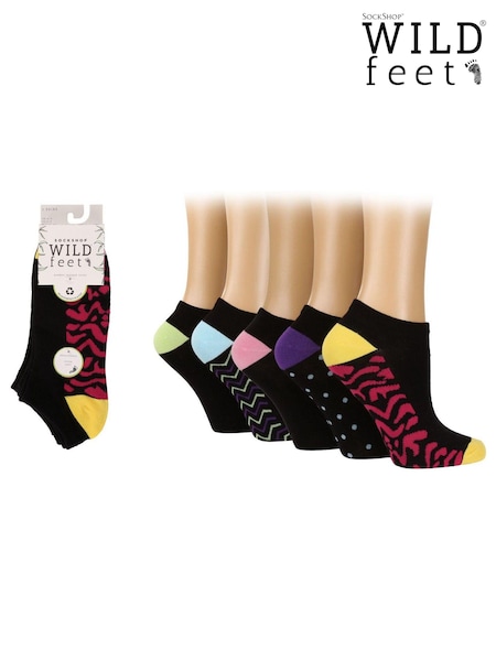 Wild Feet Black Low Cut Bamboo Trainer Liners Socks (687881) | £18