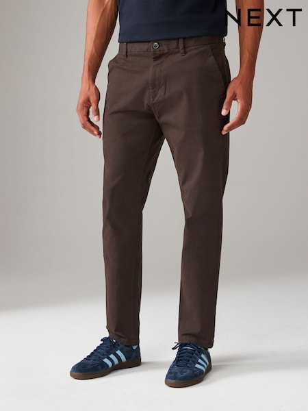 Brown Slim Fit Stretch Chinos Trousers (689622) | £24