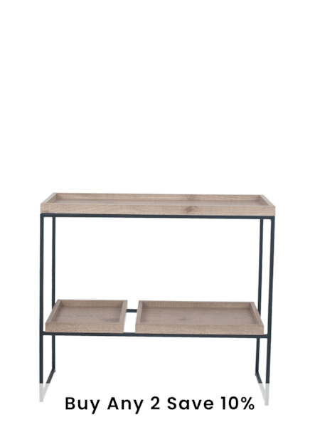 Pacific Natural Wood & Metal 2 Shelf Unit (690566) | £270