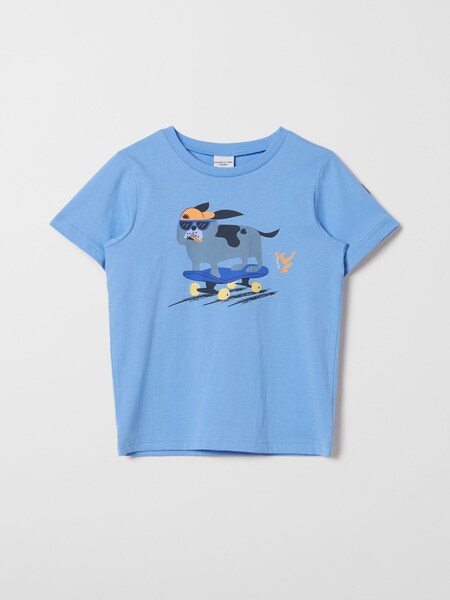 Polarn O. Pyret Dark Blue Organic Cotton Print T-Shirt (690938) | £7