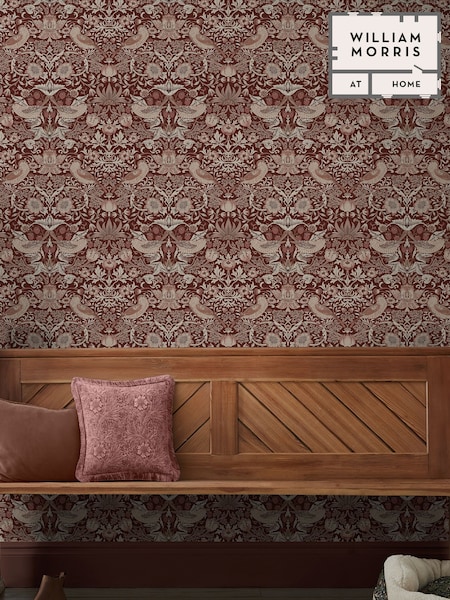 William Morris At Home Strawberry Thief 10m Wallpaper