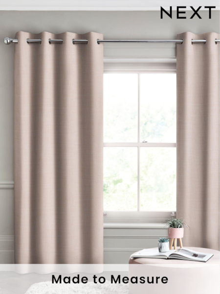 Blush Pink Textured Made To Measure Curtains (692026) | £44