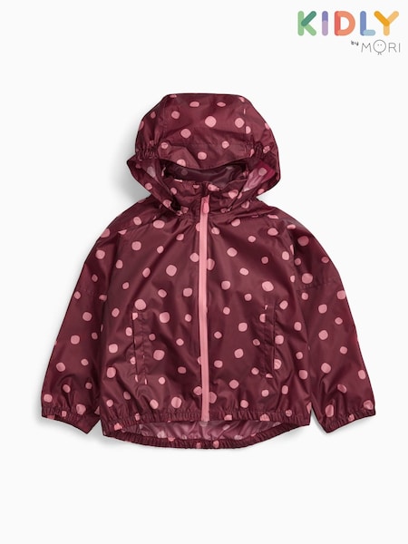 Red - Kidly By Mori Packaway Jacket