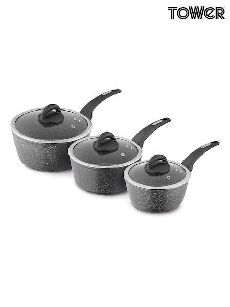 Tower 3 Piece Clear Forged Pan Set (692478) | £50