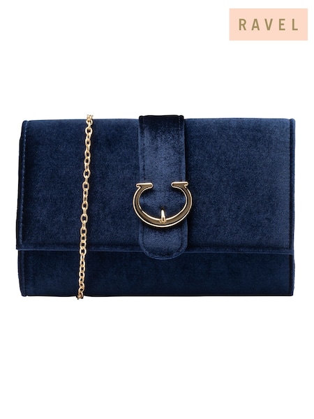 Blue - Ravel Clutch Bag With Chain