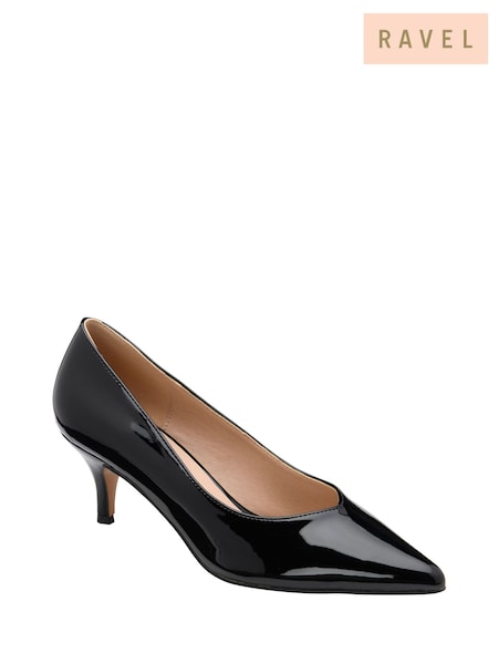Black - Ravel Patent Kitten-heel Court Shoes