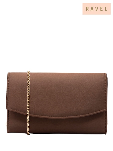 Brown - Ravel Clutch Bag With Chain